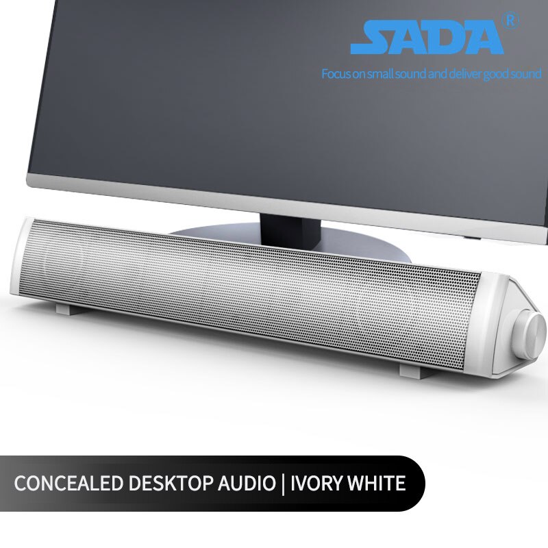 Soundbar tv kaiuttimet tietokone langallinen ja langaton tietokone kaiutin subwoofer 3d stereo surround järjestelmä pc tv ja puhelin: Valkoinen ilman bluetoothia