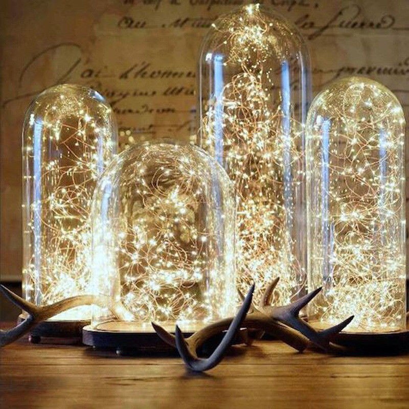 2/3/5 m led-snoeren koperdraad kerst bruiloft feest huisdecoratie led-striplamp lichtslingers aa op batterijen