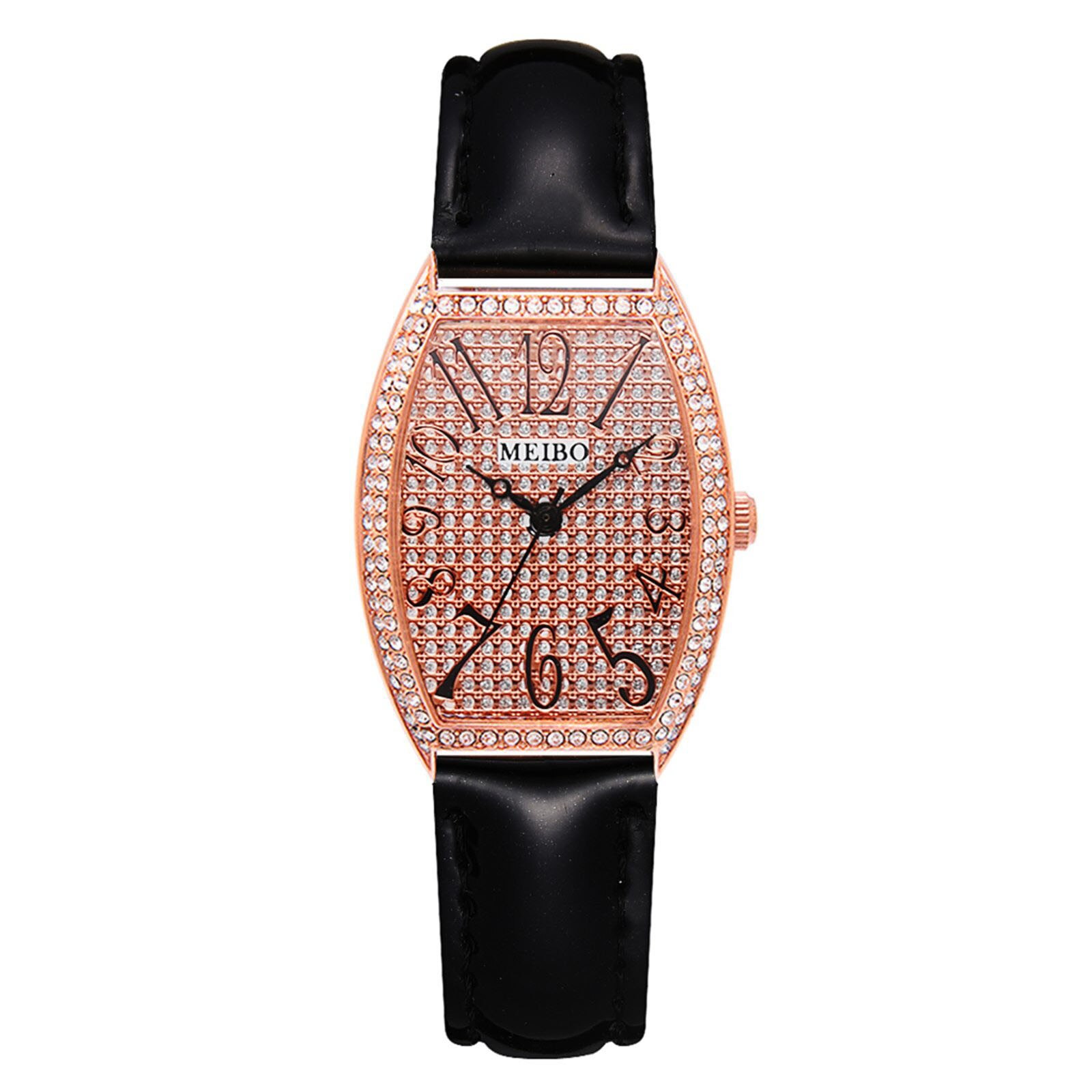 Meibo Mode Kunstmatige Materiaal Band Dames Pin Gesp Quartz Horloge Rvs Mesh Quartz Atch Relogio Masculino: BK