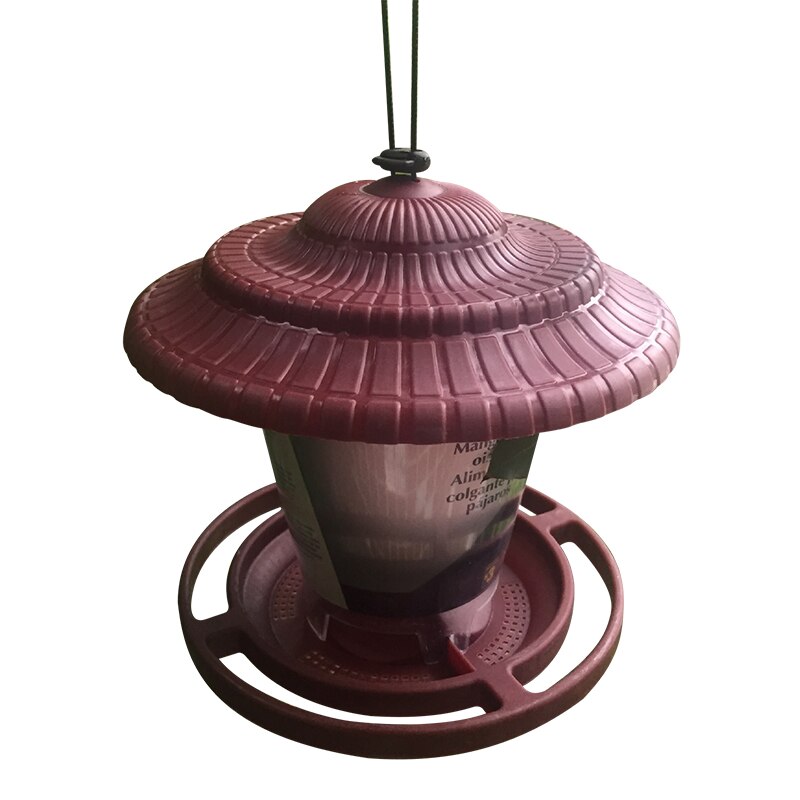 Bird Feeders Small Waterproof Wild Bird Feeder Hanging for Garden Yard House Outdoor Hanging Decoration Withstand Wind and Rain: Red