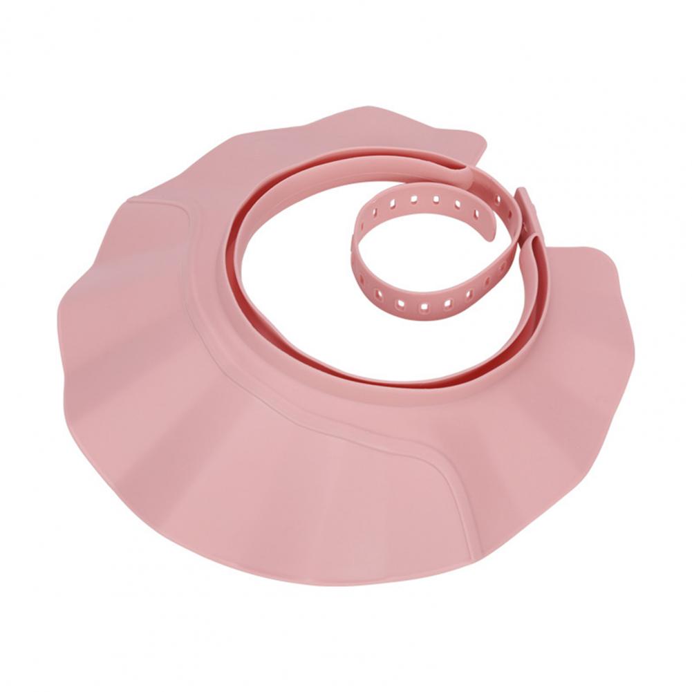 Shower Cap Shield Adjustable Bathing Head Hat Shampoo Visor Cap Soft BPA Free Hair Washing Shield For Head Ear Eye Protection: Pink