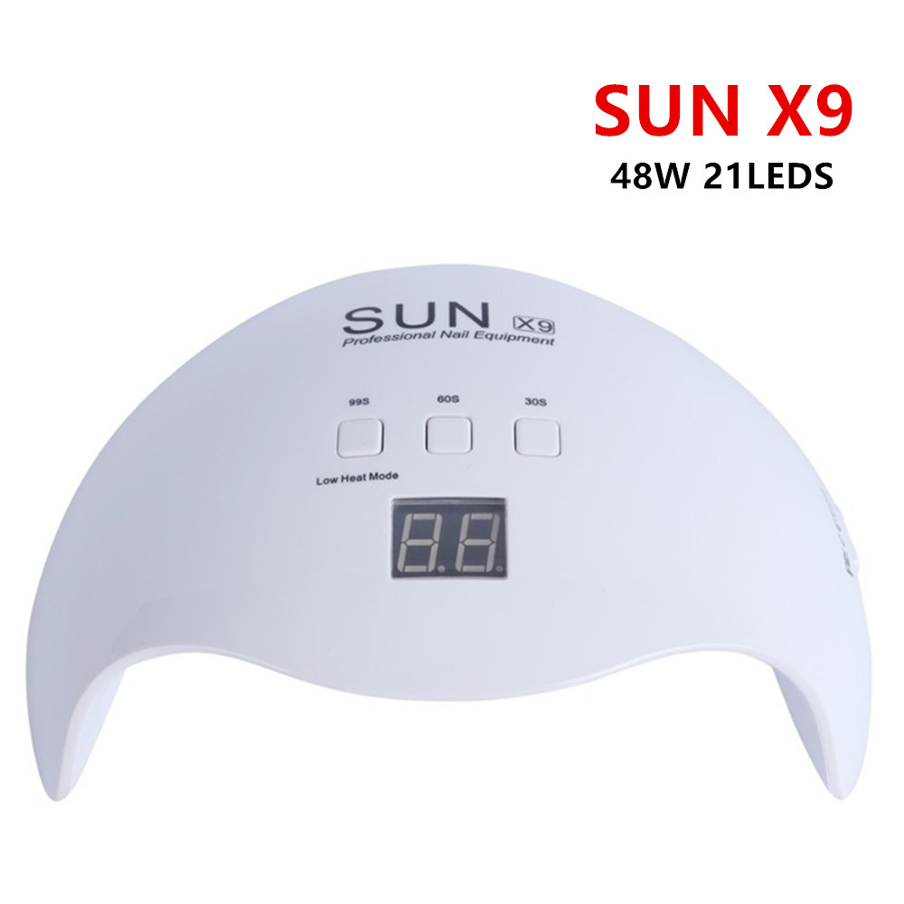 SUN X9 – lampe UV à 21 LED pour sécher les ongles, avec capteur, avec minuterie intelligente, blanc, rose, 48W