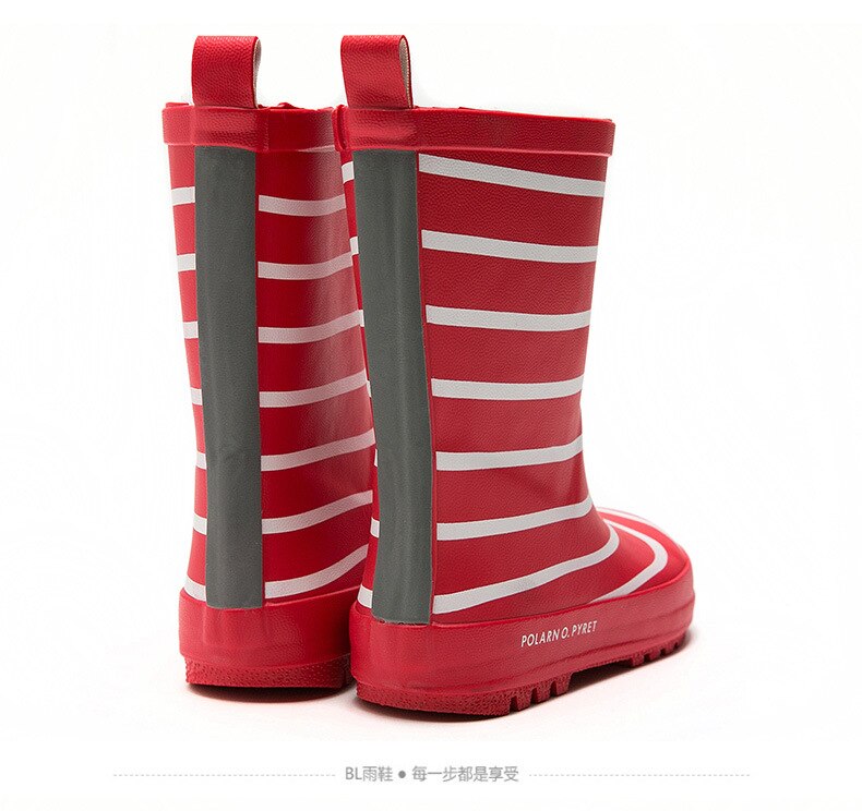 Kinderen jongens meisjes regenlaarzen zachte rubberen strepen waterdicht antislip halfhoge baby middenbuis laarzen