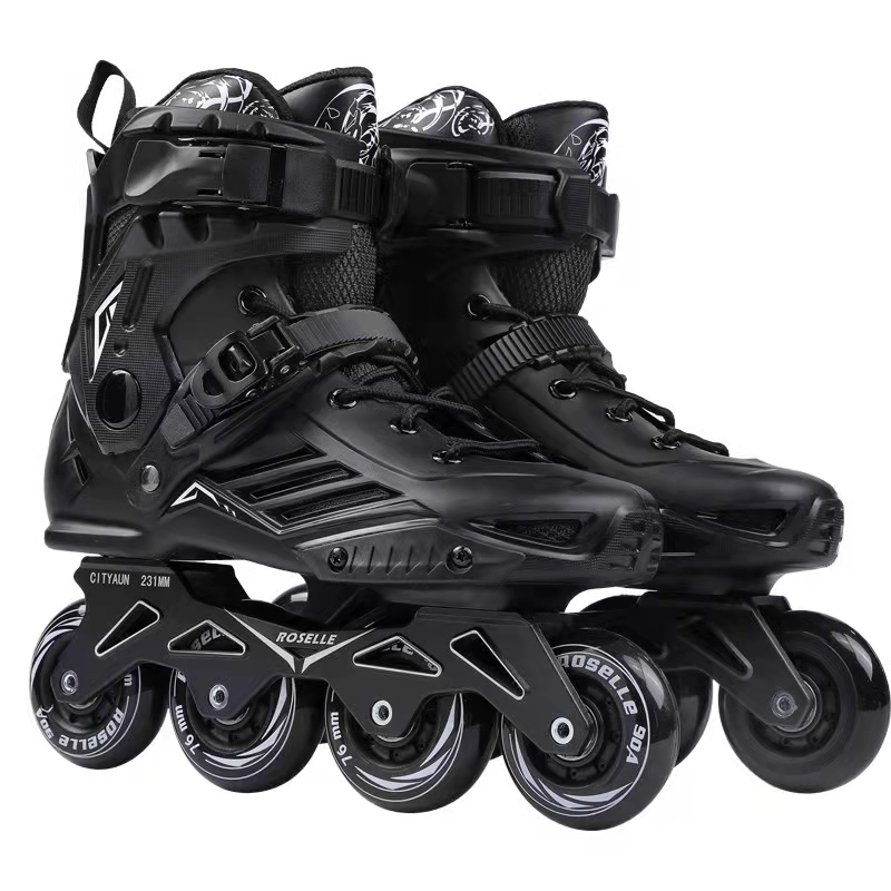 Inline Skates Professionele Roller Skate Schoenen Kids Volwassen Rolschaatsen Schoenen Sliding Gratis Skate Sneakers Geavanceerde Rolschaatsen: Black / 46