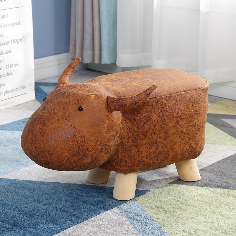 Tegneserie elefant sko skammel fodskammel massiv træ skammel hjem børn dyr sofa skammel: Bom klap 15
