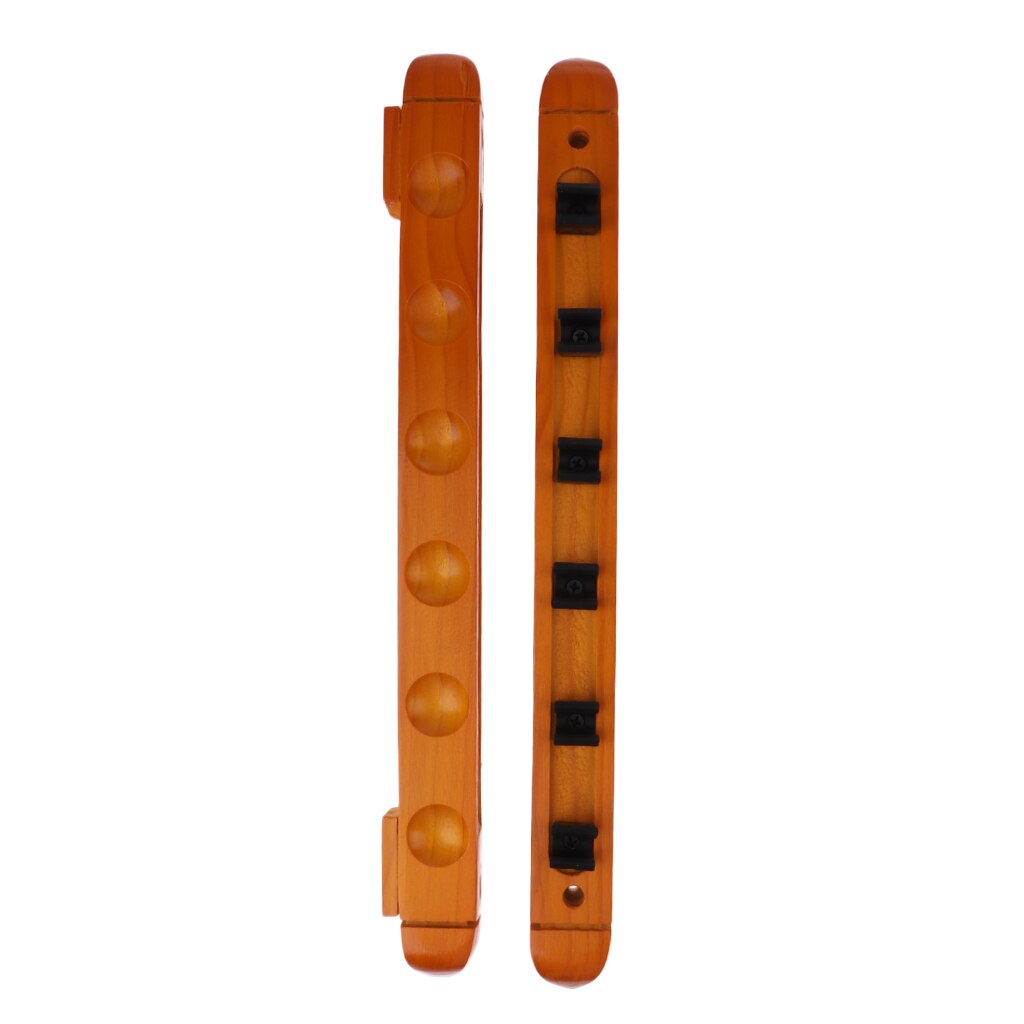 Soporte de pared para billar inglés, estante de madera para 6 palos de billar
