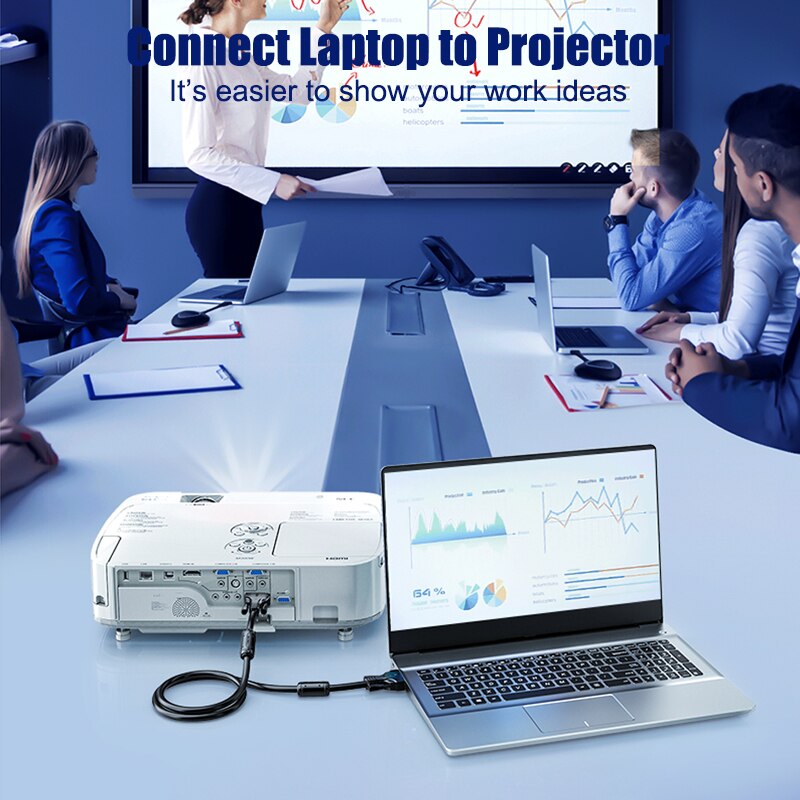 SAMZHE 1080P VGA Cable Gold plated Male to Male Cable for Computer Projector Monitor Screen PC TV Adapter Converter