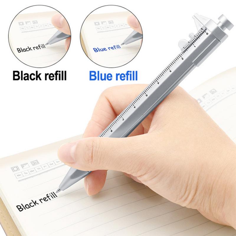 Multi-function Vernier Caliper Tool Ballpoint Pen Roller Pen Measuring Tool Woodworking Mark Black Blue Pen