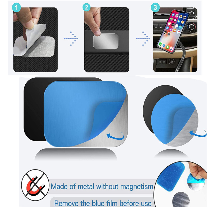 5/10 pièces plaque métallique pour support de téléphone magnétique de voiture support d'autocollant de feuille de fer universel support de support de téléphone aimant adhésif fort