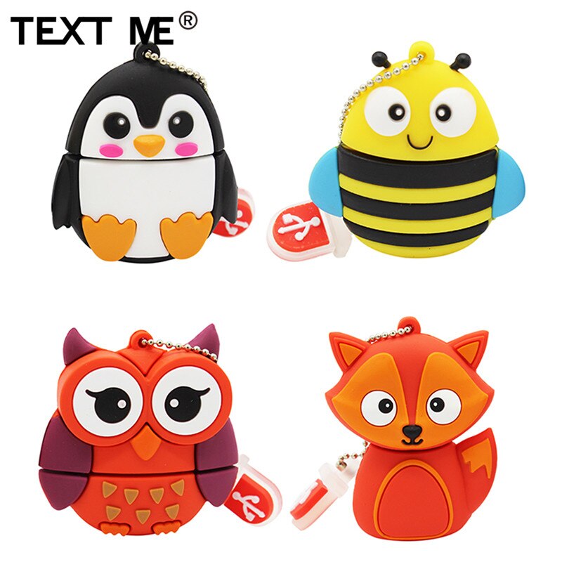 TEXT MIR 64GB nette cartoon Pinguin eule fuchs stil usb-stick usb 2.0 4gb 8gb 16gb 32GB vreative stick