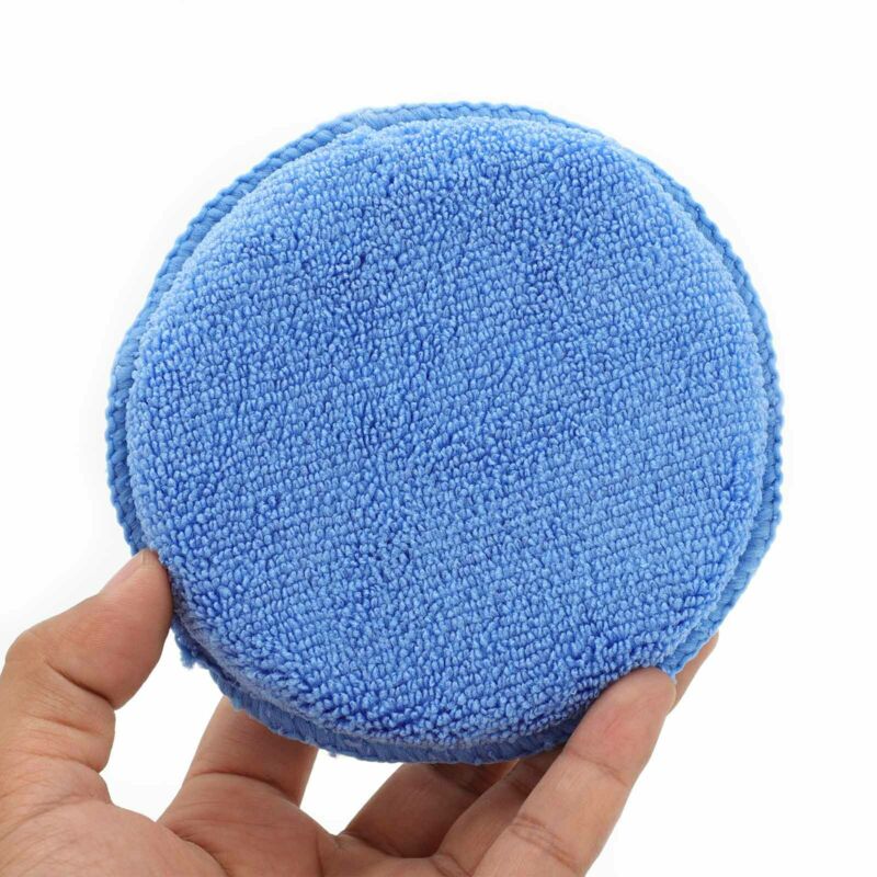 Foam Polishing Pad Applicator Cars Vehicle Glass Cleaning Microfiber 12.5cm Blue