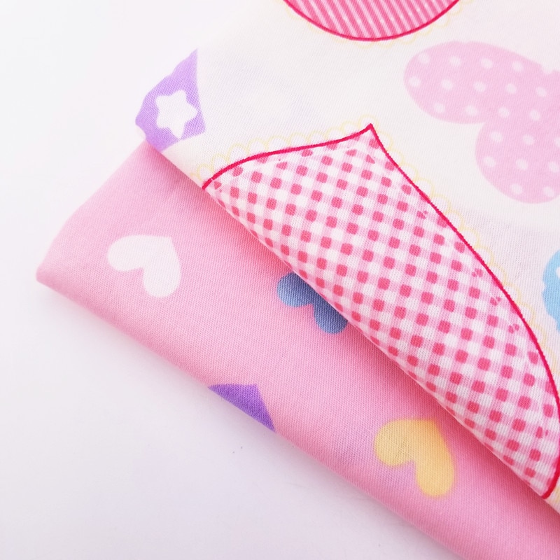 Precioso Corazón de algodón de impresión de tela para manualidades, costura grasa cuartos hechos a mano casa acolchado textil ropa de cama amor Pattrn tela