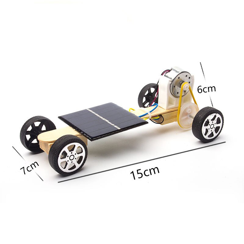 Solar toy car trolley Children's science experimental kit assembled energia sistema solar energy toys for children