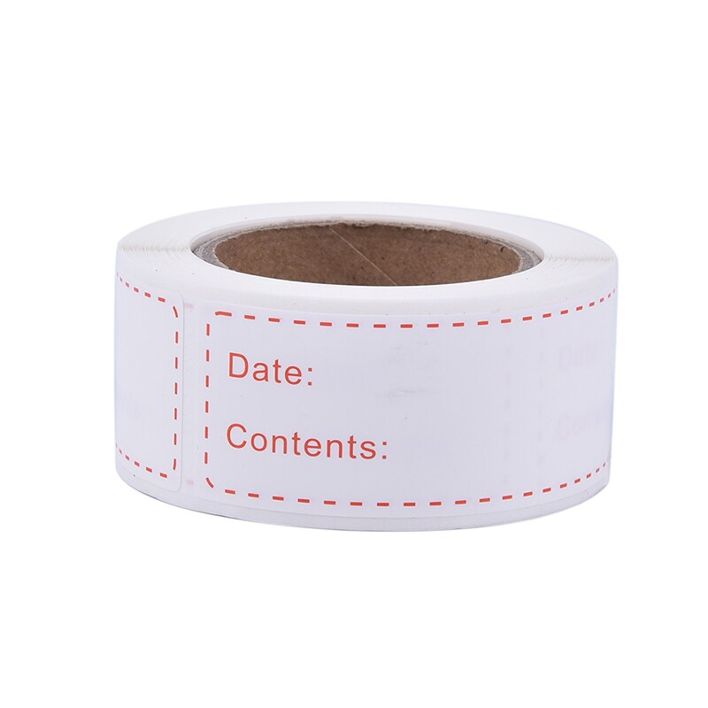 Aftagelige tags let at rengøre date gør-det-selv mad hjem køkken klæbende køleskab ingen rester fryser etiket klistermærke  (1 rulle= 150 stk.): Rød