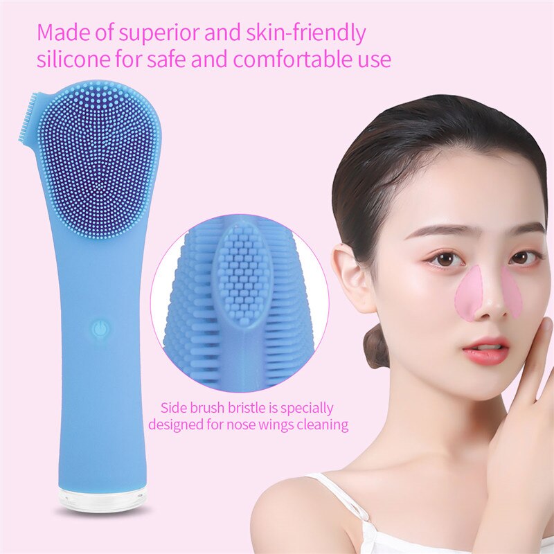Brosse de nettoyage de visage Double Face électrique nettoyeur de pores du visage portable