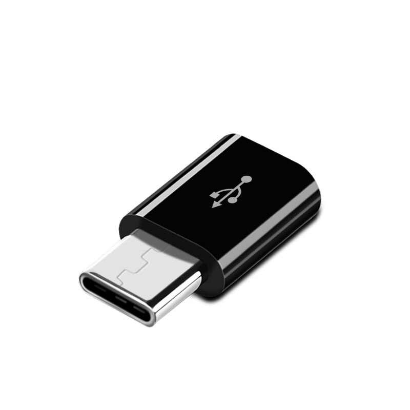 Anmone Adapter Micro Usb Female Naar Usbc Mannelijke Converter Voor Huawei Mate 20 Pro P20 P30 Xiaomi Samsung Micro Usb naar Type-C Lader: Black