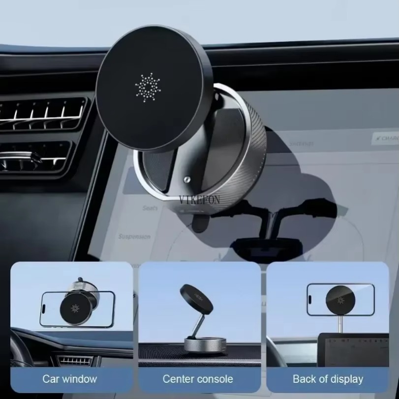 360 ° Obrotowy magnetyczny uchwyt na telefon z przyssawką próżniową Stojak na konsolę do Magsafe iPhone 16 15 14 13 12 Pro Składany stojak obrotowy