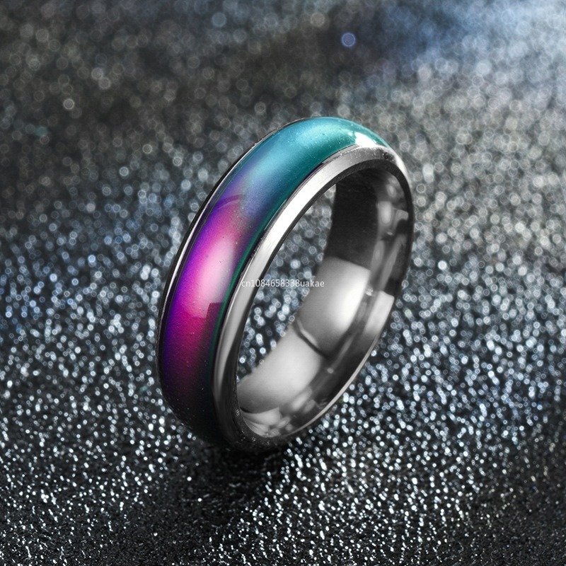 1 stücke Edelstahl Stimmung Ring Ändern Farbe Ringe Emotion Gefühl Temperatur Ring für Frauen Männer Paare Ringe Schmuck
