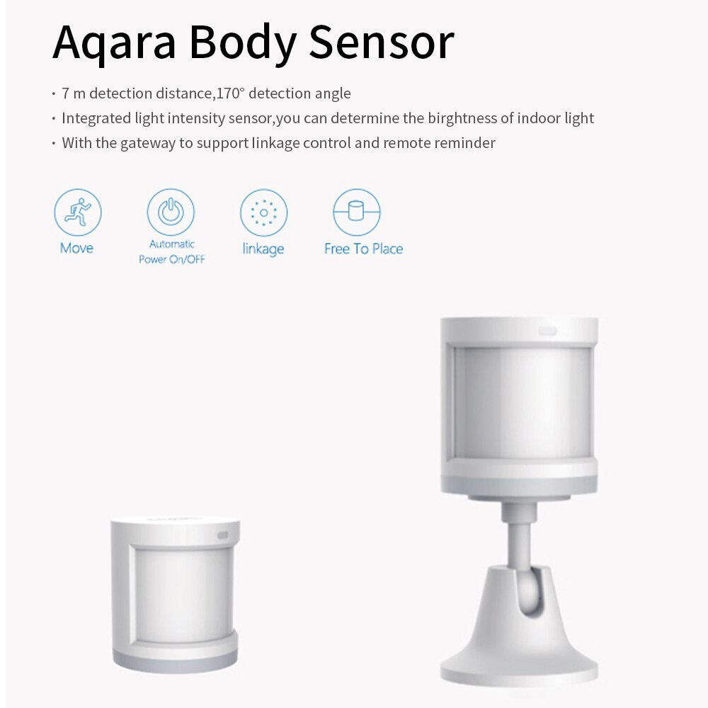 Aqara Human Body Sensor Smart PIR Motion Sensor Body Movement ZigBee WIFI Connection Aqara Sensor Works With Mi Home APP