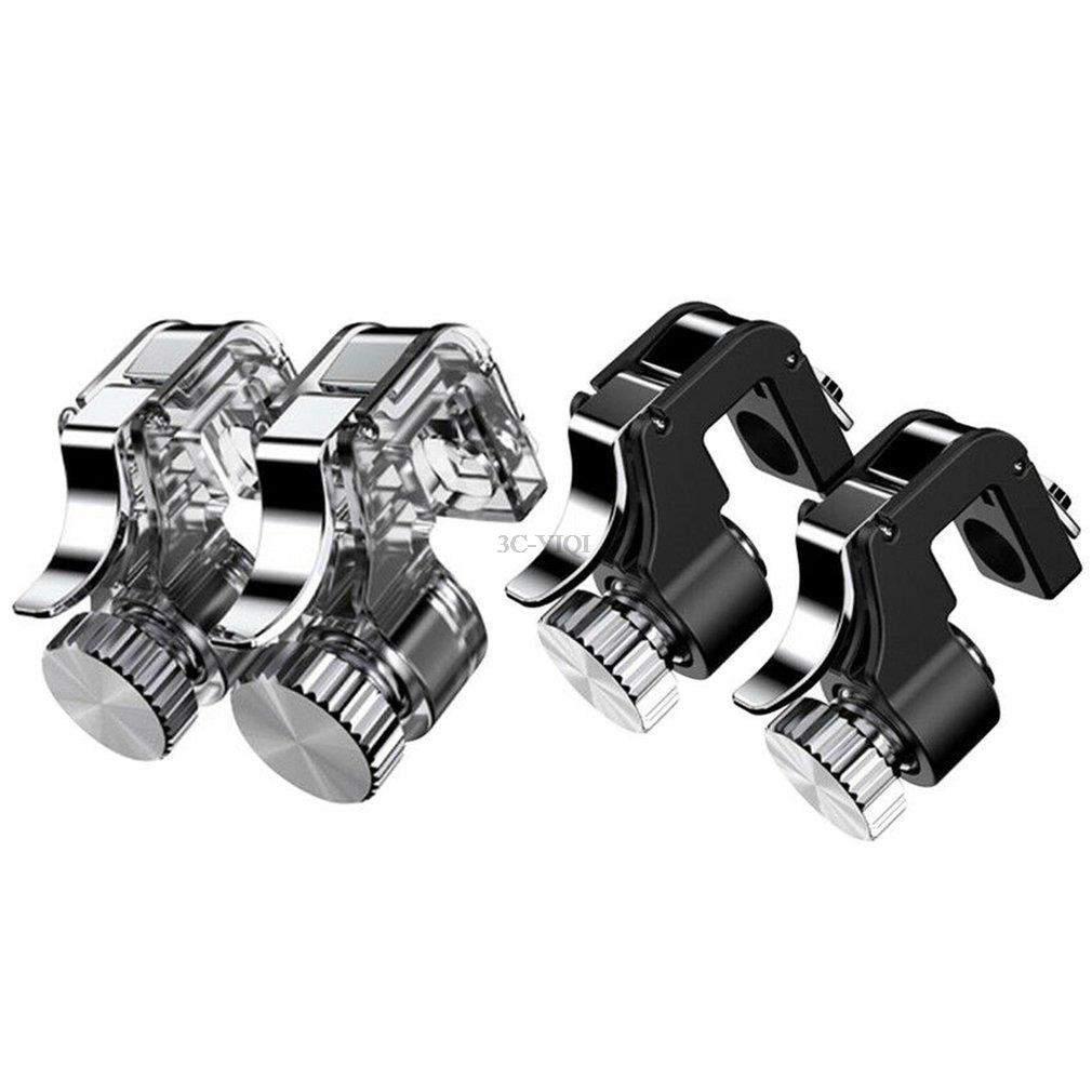 2 Stuks Metalen Smart Telefoon Mobiele Gaming Trigger Joystick Voor Pubg Mobiele Gamepad Fire Knop Doel Sleutel L1R1 Shooter Pubg controller