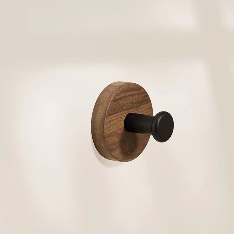 Ganchos autoadhesivos de madera maciza, colgador colgante de nogal, gancho de pared para baño, estante de almacenamiento de abrigos para dormitorio, gancho decorativo para llaves y toallas para el hogar: XL / Bronce