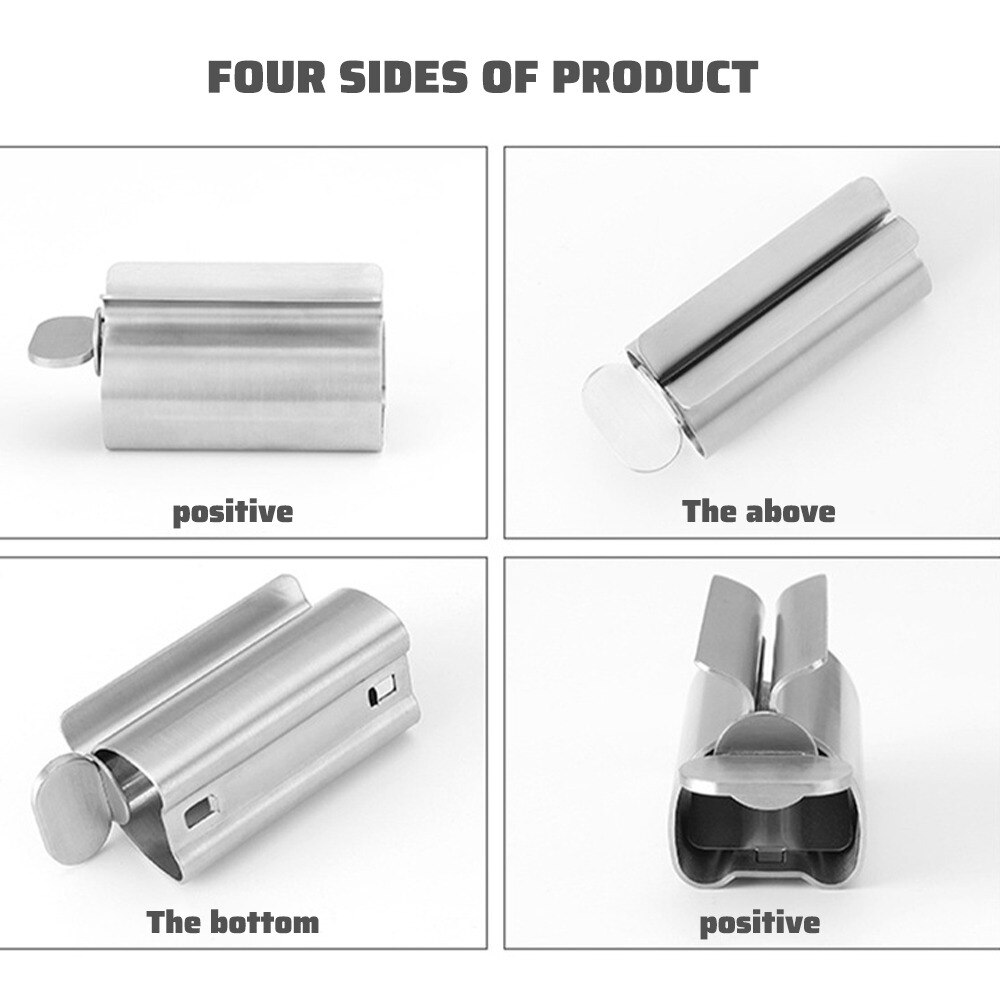 Bathroom Accessories Set Rolling Toothpaste Squeezer Tube Toothpaste Dispenser Toothbrush Holder Stainless Steel Dispenser