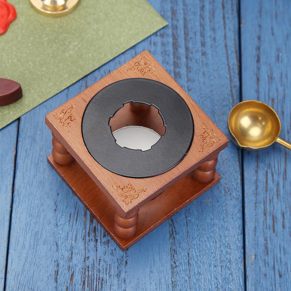 Retro cera de vedação forno fogão pote alça de madeira vedação colher de cera para vedação de cera decorativa selo de cera presente do ofício dropship