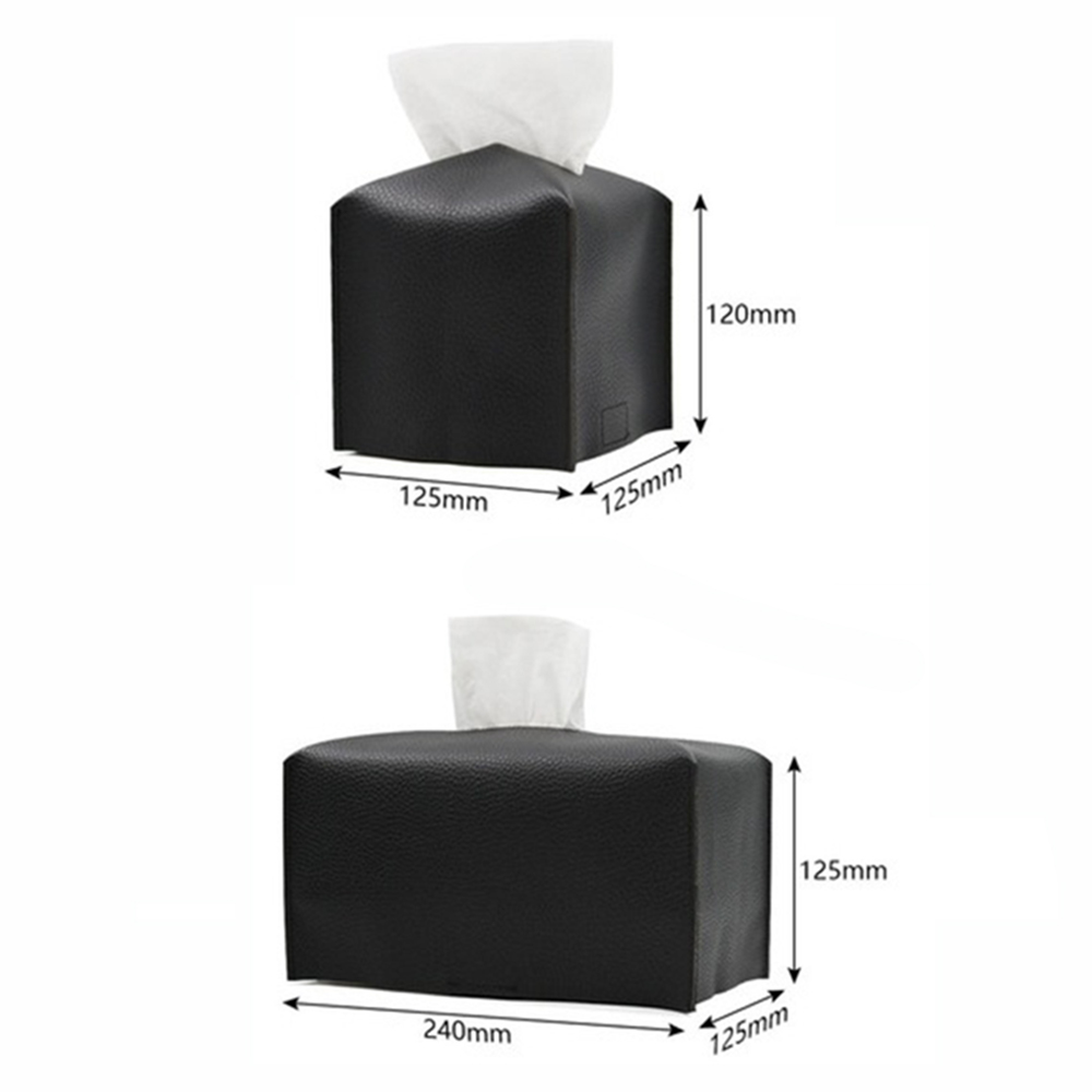 Tissue Box Cover Holder, Square Decoration Pu Leather Facial Tissues Case Roll Paper Dispenser For Bathroom Vanity Countertop