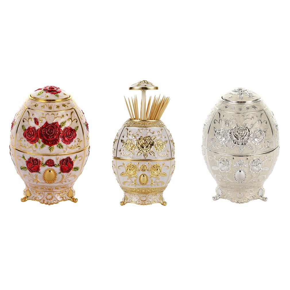 Metal Zinc Alloy Toothpick Holder Flower Pattern Holder Metal Toothpick Dispenser Box Organizer Bar Hotel Usage