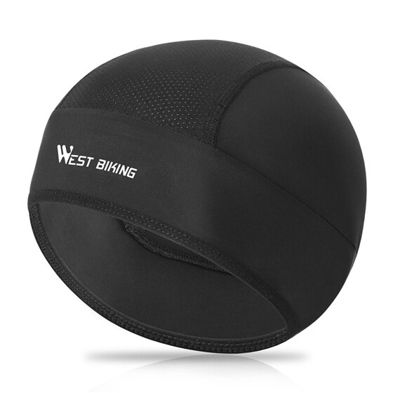 WEST BIKING-gorro de ciclismo transpirable para verano, para correr, para ciclismo de montaña o carretera, Bandana UV, sombreros para andar en bicicleta: beanie hat black