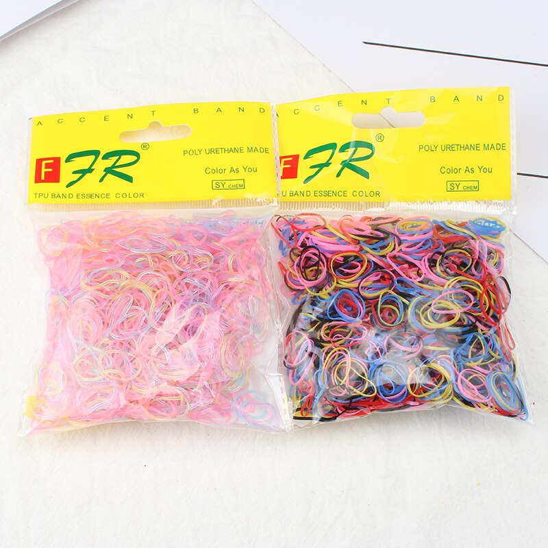 1000 Pcs 1Cm Schattig Meisje Kleurrijke Wegwerp Elasticiteit Rubberen Band Haar Band Paardenstaart Hoofd Touw Haar Ring Kind Haar accessoires: Style-12