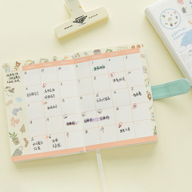 A5 Cute Cartoon Notebook Leather Diary Journal Planner Travelers Journal Agenda