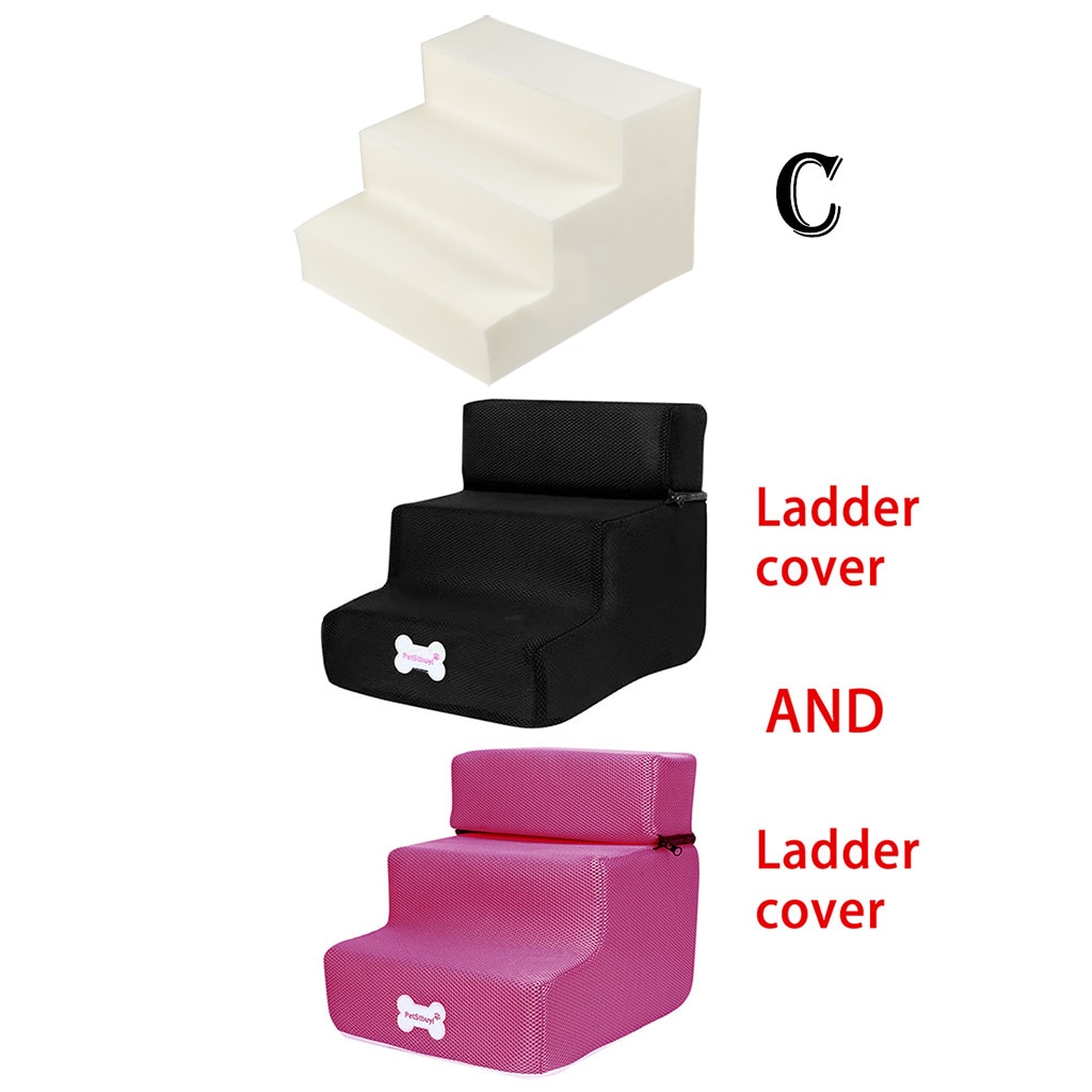 Cama de escaleras para escaleras 3 escalera Casa de perro cama para gato, perro pasos de malla plegable desmontable para mascotas gato cama rampa para perros cachorro suministros