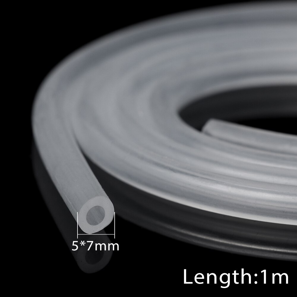 1 meter livsmedelsgodkänd transparent silikonslang mjuk gummislang 2 3 4 5 6 7 8 9 10mm ut diameter flexibel mjölkslang ölrör: 5 x 7mm