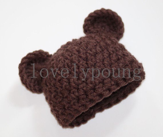 Babybeermuts met oortjes van zacht katoengaren, muts voor babyjongens