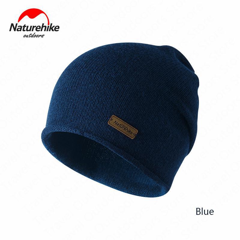 Naturehike-gorro de punto de lana para exteriores, gorro cálido para senderismo, Unisex, para correr, senderismo, deporte de escalada: Navy Blue
