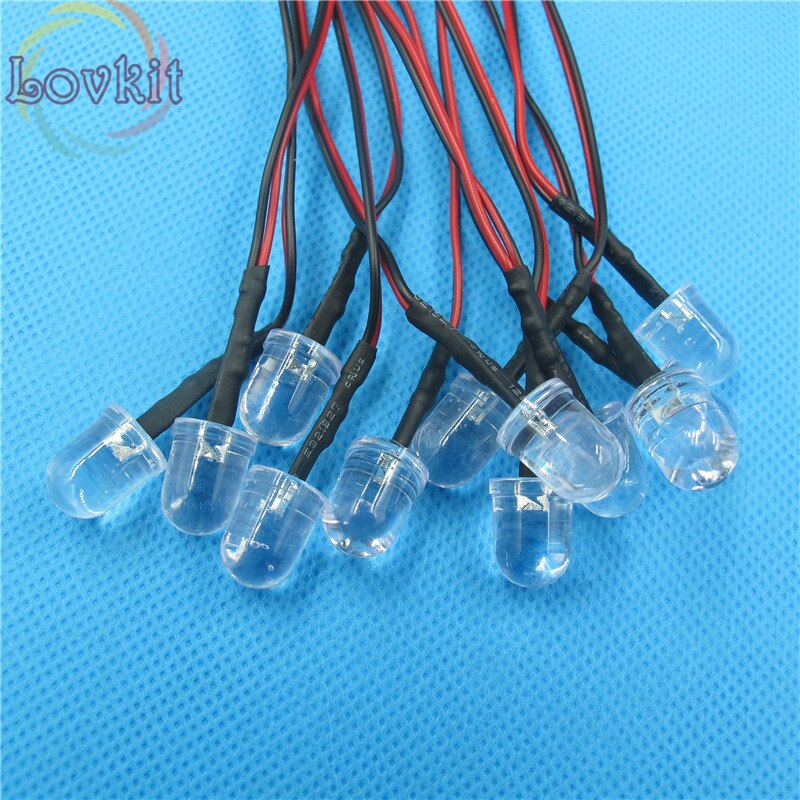 20 stks 10 MM 12 v Pre-Wired Weerstand Ronde Top Rode Leds Emitting Diode 12 V DC 20 CM Led Lamp Licht Voor auto DIY Retail en