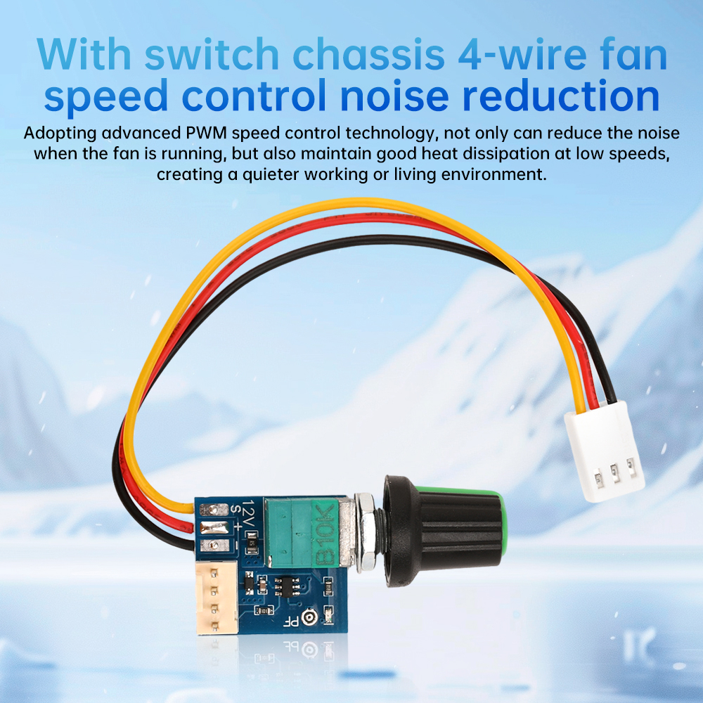 DC 12 V PWM-Geschwindigkeitsregler, Lüftergeschwindigkeitsregler, 4-Draht-Computer-Temperaturregler, Schalter für PC, CPU, Kühler, Lüfter, manueller Anschlag