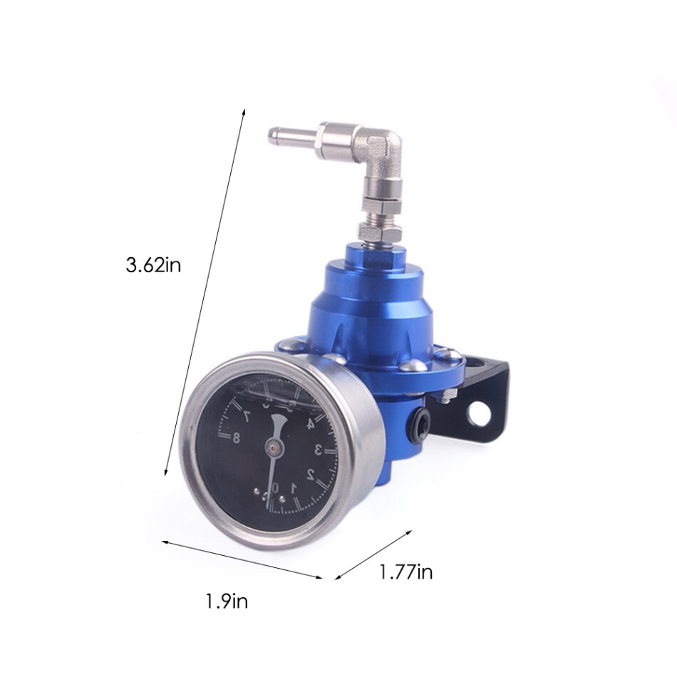 Universal Adjustable Fuel Pressure Regulator Tomei Type with Original Gauge and Instructions Motocycle Parts: Blue