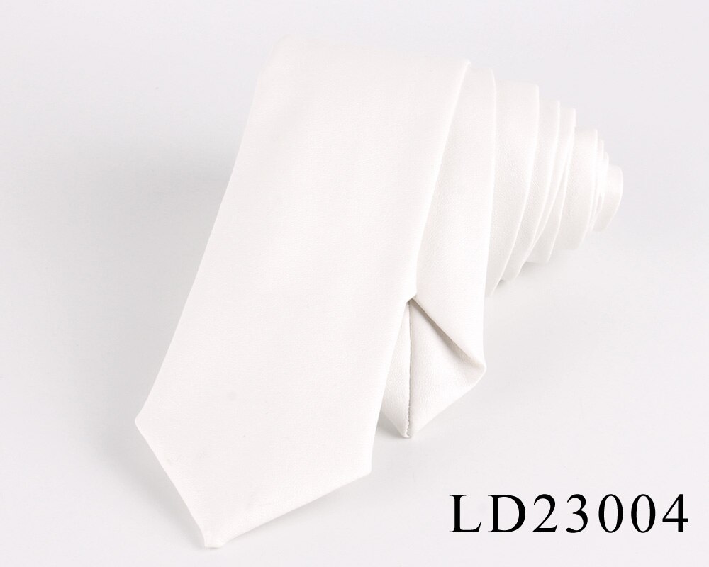 Nuevas corbatas de cuero PU para hombres, corbatas casuales de PU, corbata de sólida para hombre, corbata para traje de boda negocios: LD23004