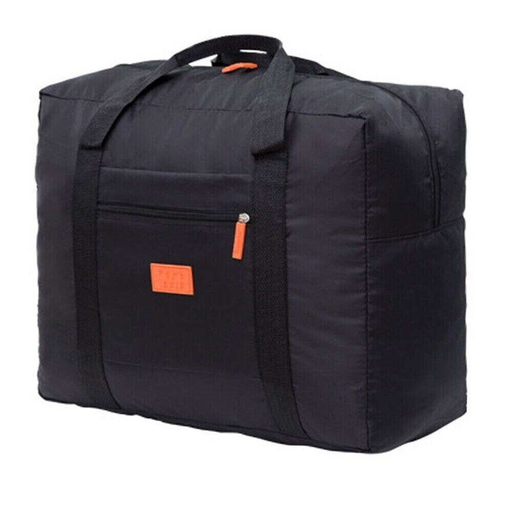 Grande borsa da viaggio di Grandi Dimensioni di nylon Pieghevole Da Viaggio Impermeabile sacchetto di Immagazzinaggio del Sacchetto trasportare-in poi Duffle Borsa 45x31x19cm: nero