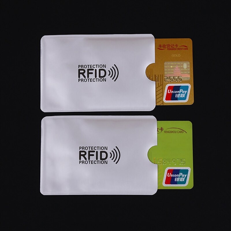 5 stk anti rfid kortholder tegnebog nfc blokerende læser lås id bankkortbeskyttelse metal kreditkortholder aluminium  f050