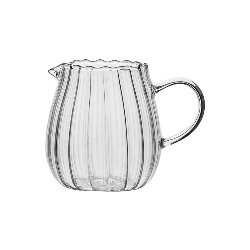 300/550Ml Japanse Streep Melkkan Warmte-Resistantn Glazen Beker Met Handvat Koffie Melk Thee Separator Fair cup Drinkware: A1