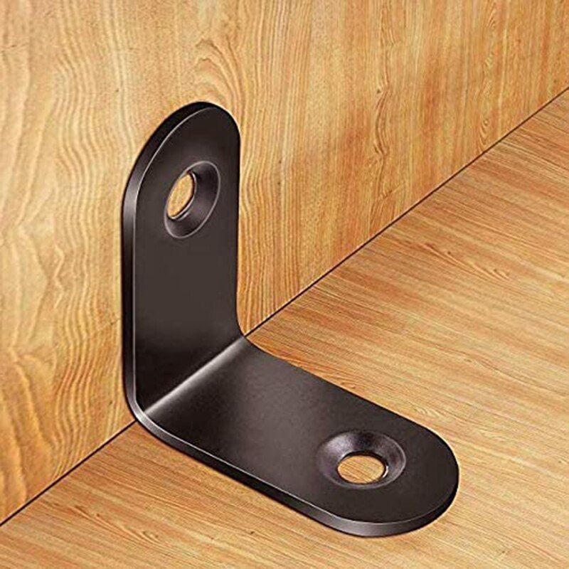 50Pcs Stainless Steel L Brackets Corner Braces for Shelves L Shape Right Angle Shelf Support Cabinet and Furniture