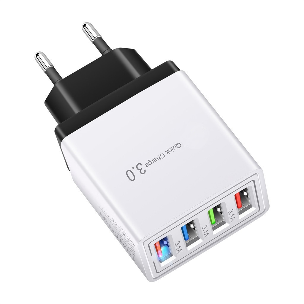 Direct sales 4 Port Fast Quick Charge QC 3.0 USB Hub Wall Charger 3.5A Power Adapter EU Plug US for cell phone iPhone Samsung