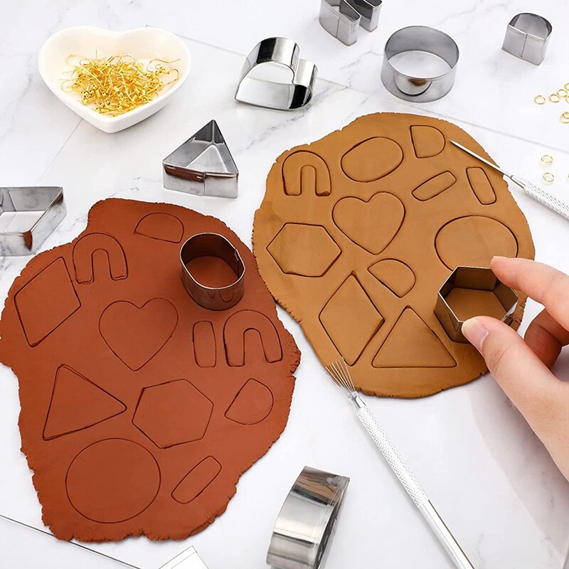 24Pcs Polymer Clay Cutters Polymer Clay Tool Kit Clay Earring Cutters For Polymer Clay Jewelry, Clay Earring Cutters