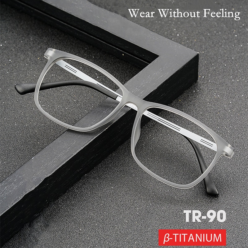 YIMARUILI – monture de lunettes Allo en titane pour hommes, très léger, grand visage, myopie, carré optique de Prescription, 9825