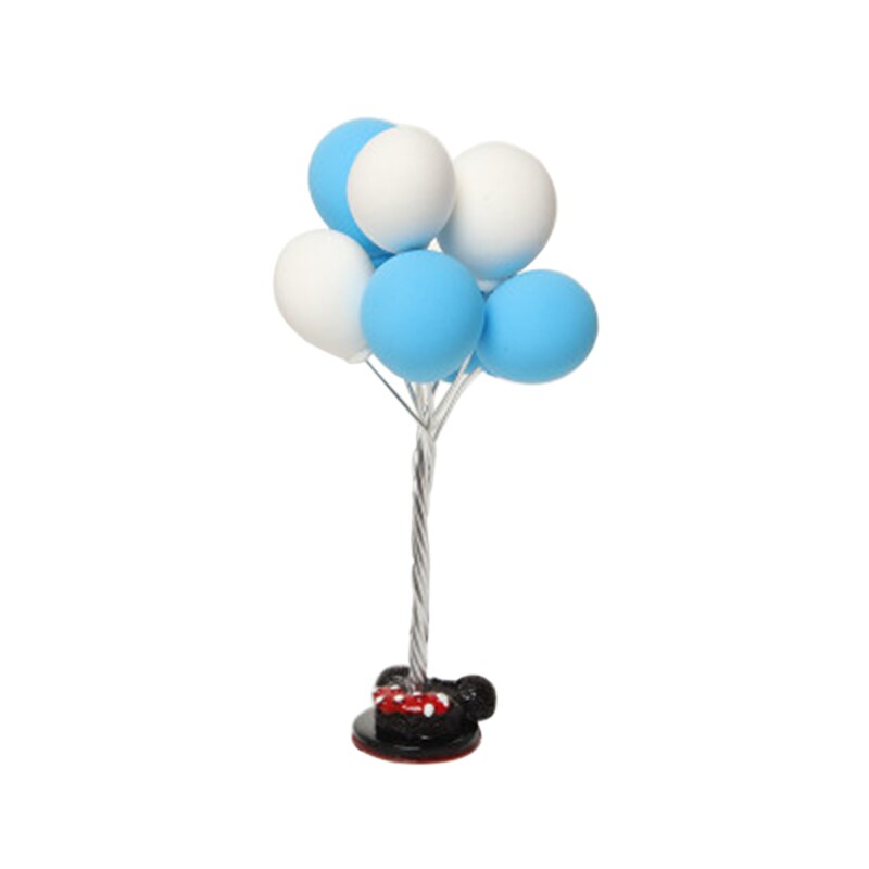 1PC Mini Cartoon Ballon Auto Innenraum Display Ornamente Schöne Ton Luftballons Dashboard Auto Ballon Ornamente Dekoration Ballon: blue-white