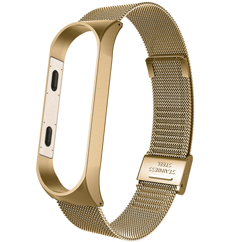 Bracelet de poignet de Bracelet pour Xiaomi Mi bande 3 MiBand 4 Bracelet en métal Bracelet en acier inoxydable Bracelet en option couleur: Bronze Gold / For mi band 3