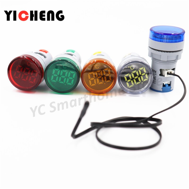 Mini LED digital thermometer 22mm digital display temperature indicator -20-200degrees AC20-380V